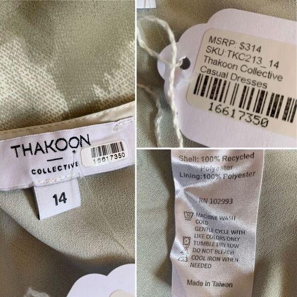 Thakoon Tie‎ Dye Midi Slip Dress Green Multi Size 14 - Picture 10 of 12